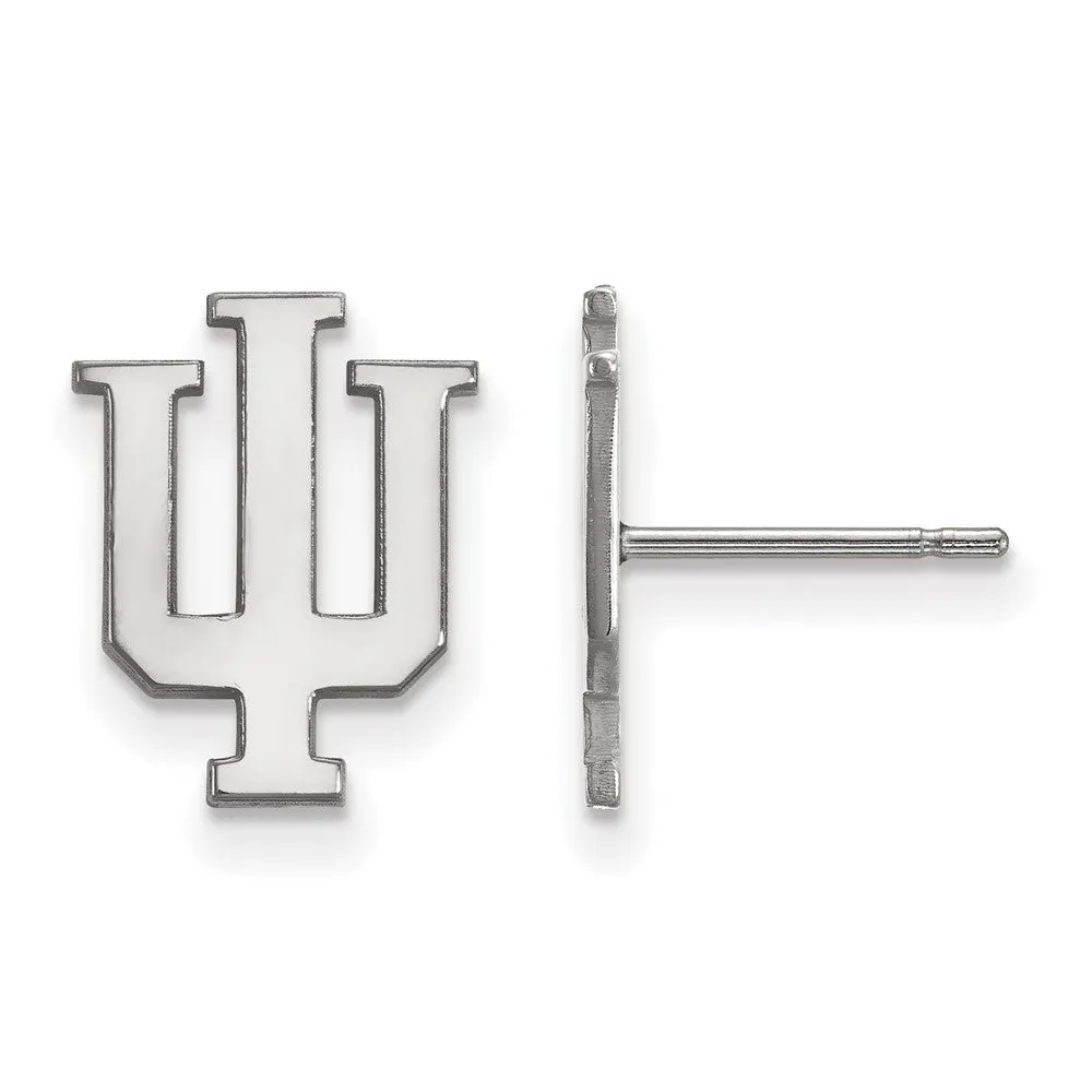 10k White Gold Indiana University Small Post Earrings