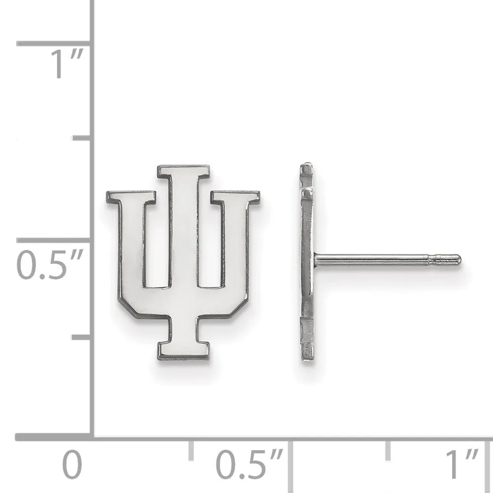 10k White Gold Indiana University Small Post Earrings