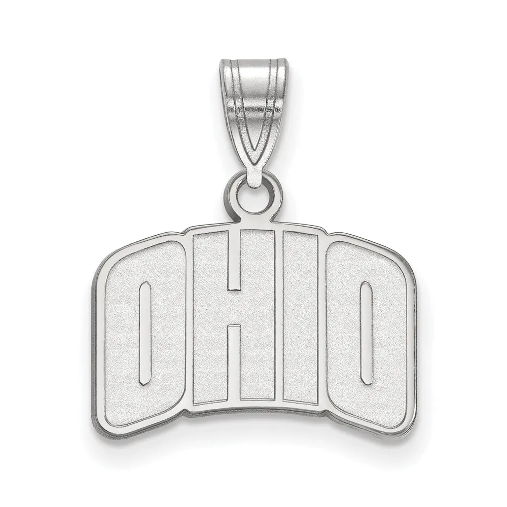 10k White Gold Ohio U. Small Pendant