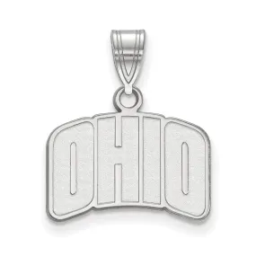 10k White Gold Ohio U. Small Pendant