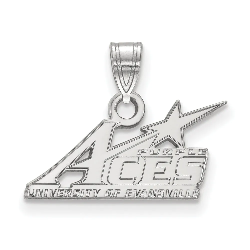 10k White Gold U of Evansville Small Pendant