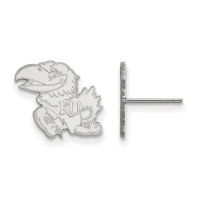 10k White Gold University of Kansas Small Mascot Post Earrings