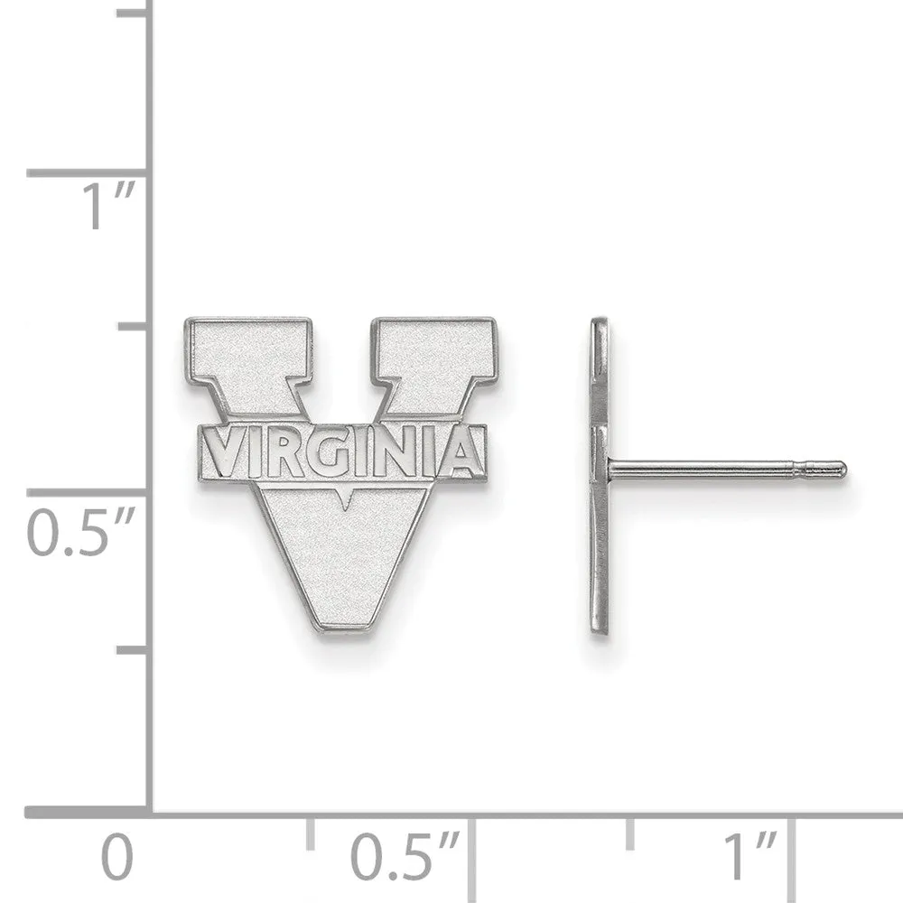 10k White Gold University of Virginia Small Post Earrings