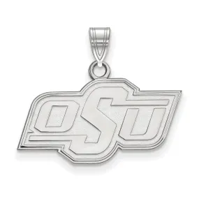 14k White Gold Oklahoma State Small Pendant