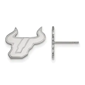 14k White Gold Univ. of South Florida Small Post Earrings