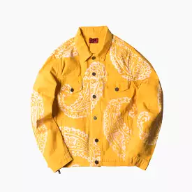 424 Paisley Denim Trucker Jacket - Yellow