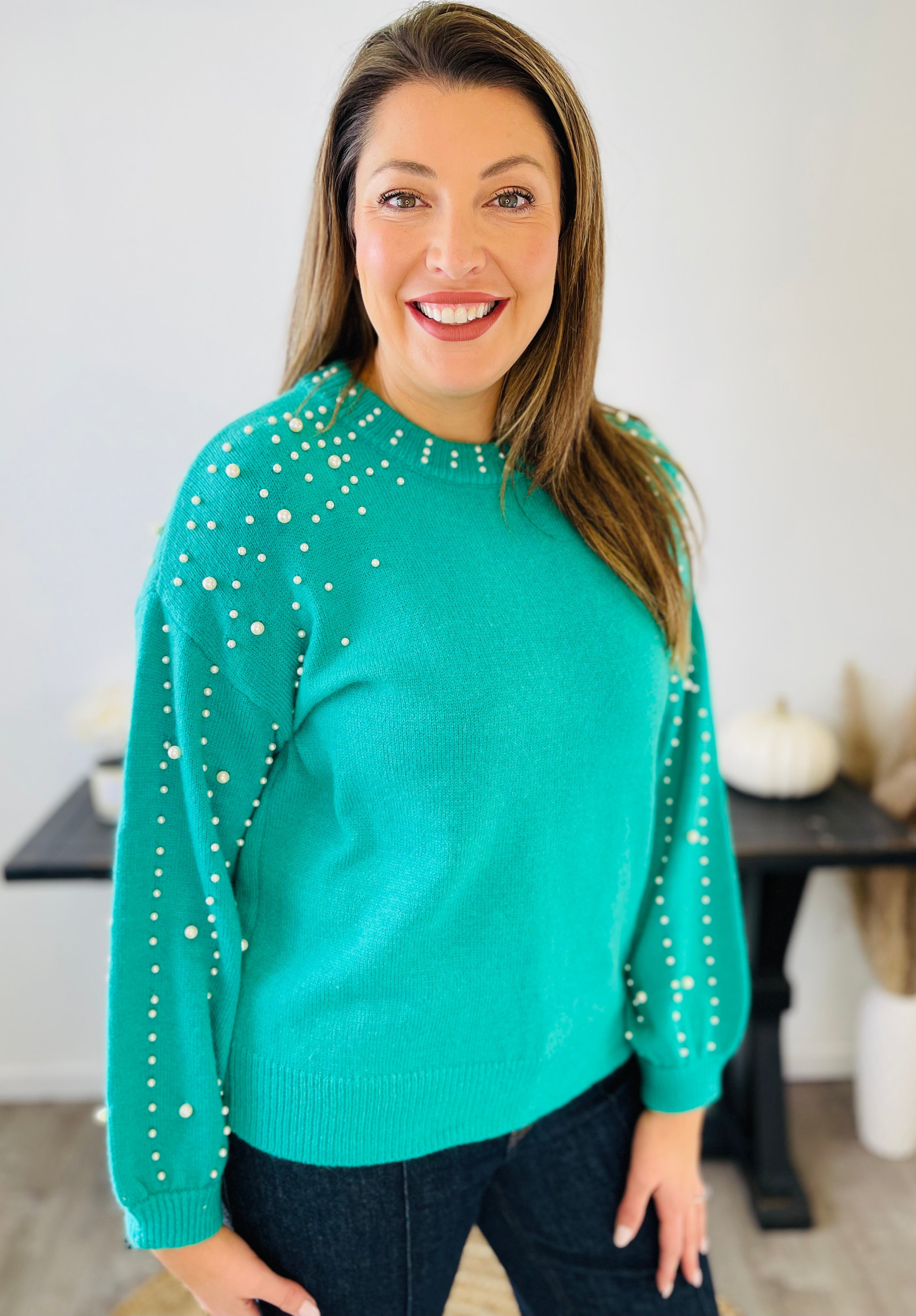 *Abigail Pearl Beaded Sweater*