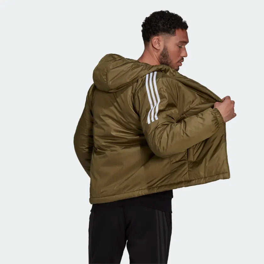 Adidas Essentials Insulated Hooded Jacket -Olive Green