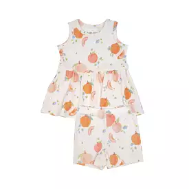 Angel Dear Peplum Tank Top & Biker Short - Spring Peaches