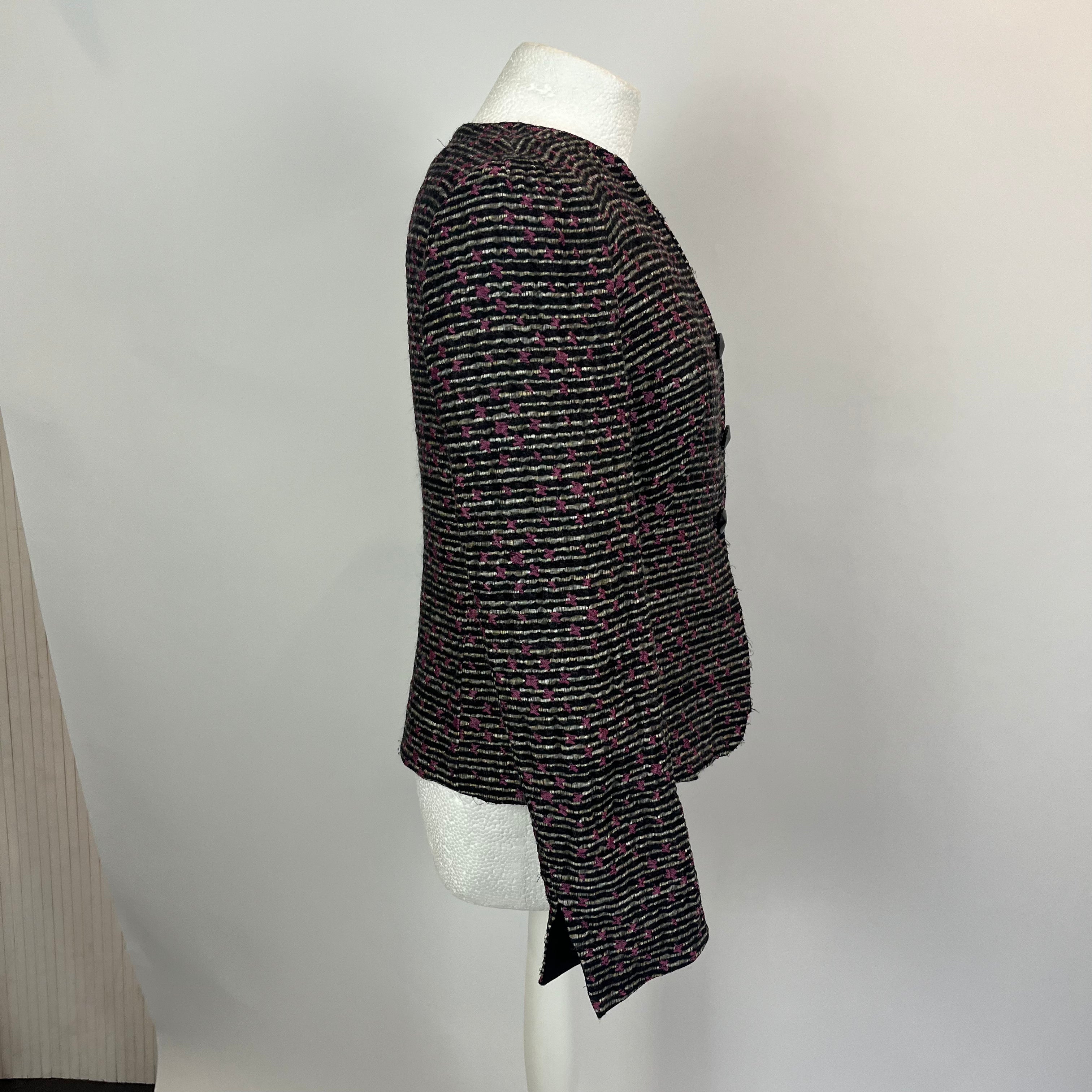 Armani Collezioni Black Ecru & Pink Weave Jacket M