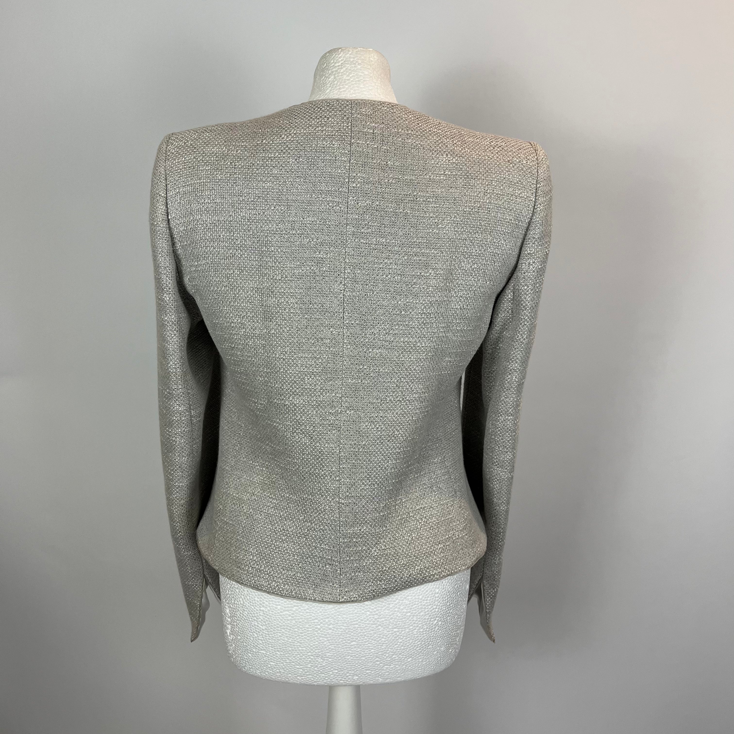 Armani Collezioni Pearl Grey Cotton Weave Jacket M