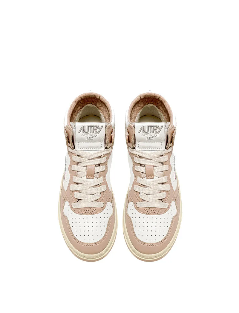 Autry Medalist Mid Trainers White / Mushroom