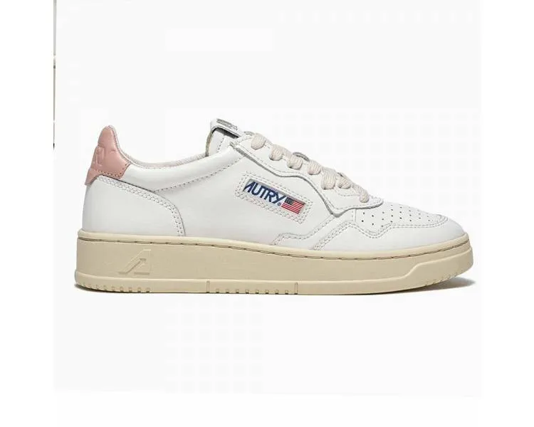 Autry sneakers donna medalist low bianco e rosa