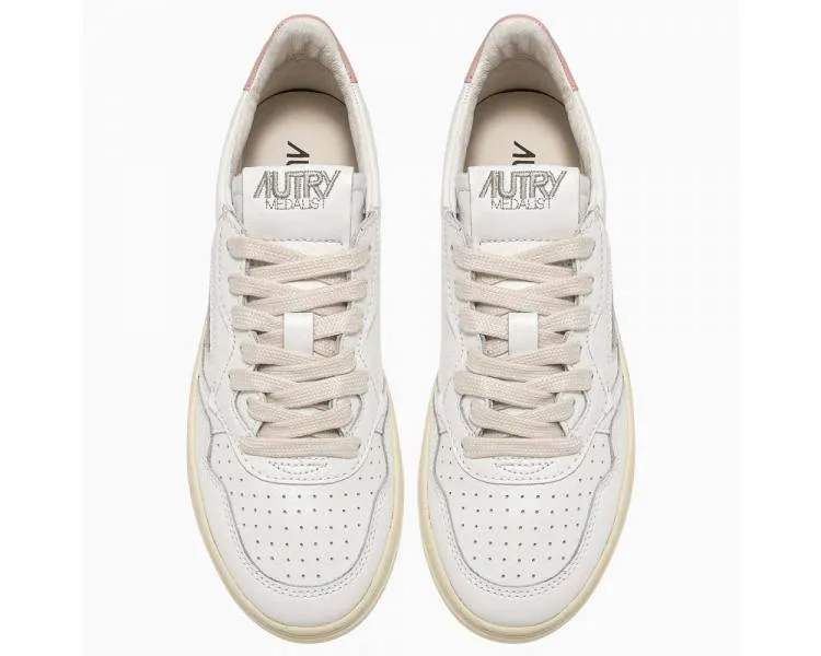 Autry sneakers donna medalist low bianco e rosa