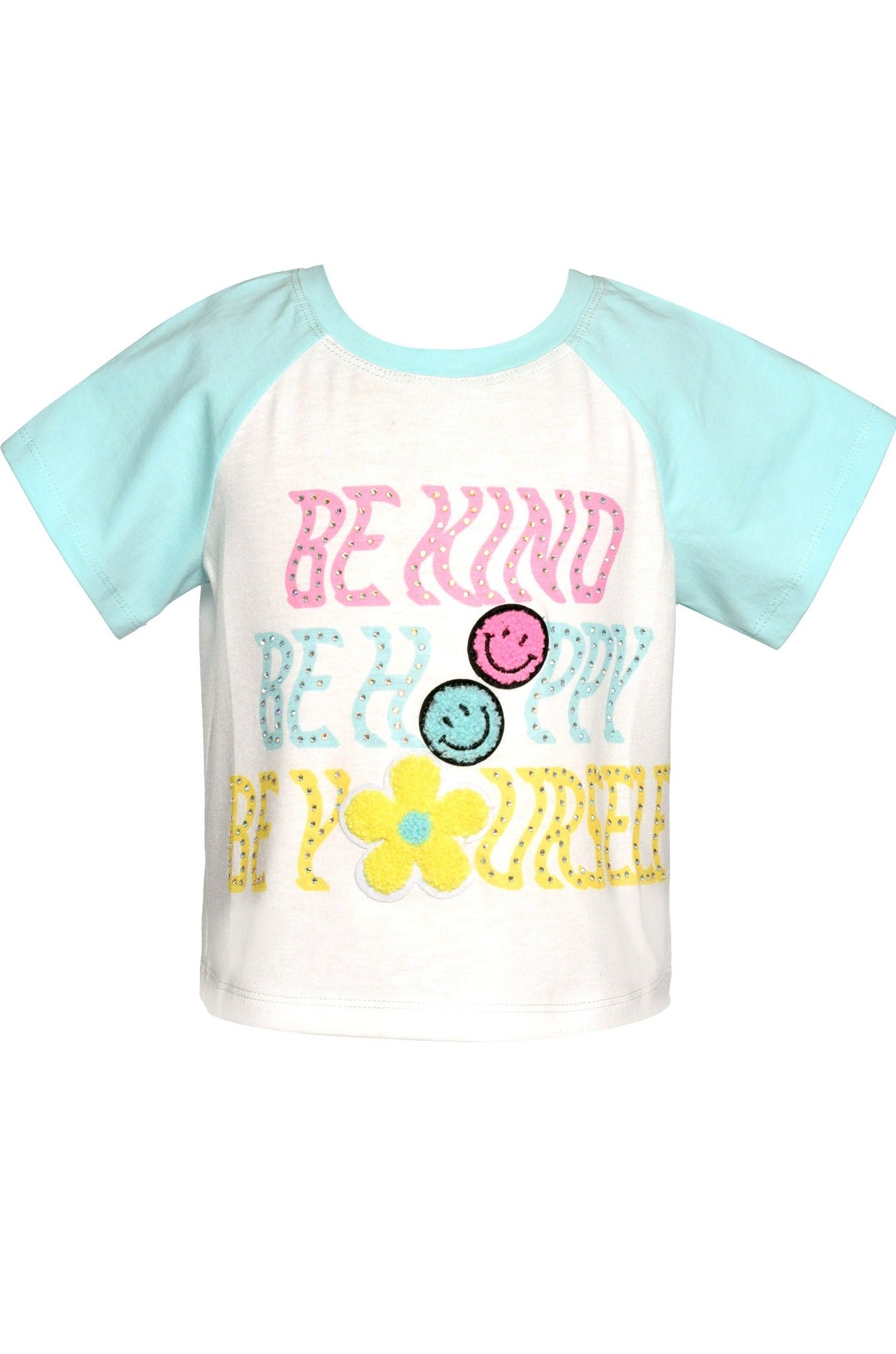 Baby Sara Be Kind, Be Happy , Be Yourself S/S Baseball Tee