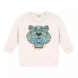 BEIGE GRAPHIC TIGER SWEATER