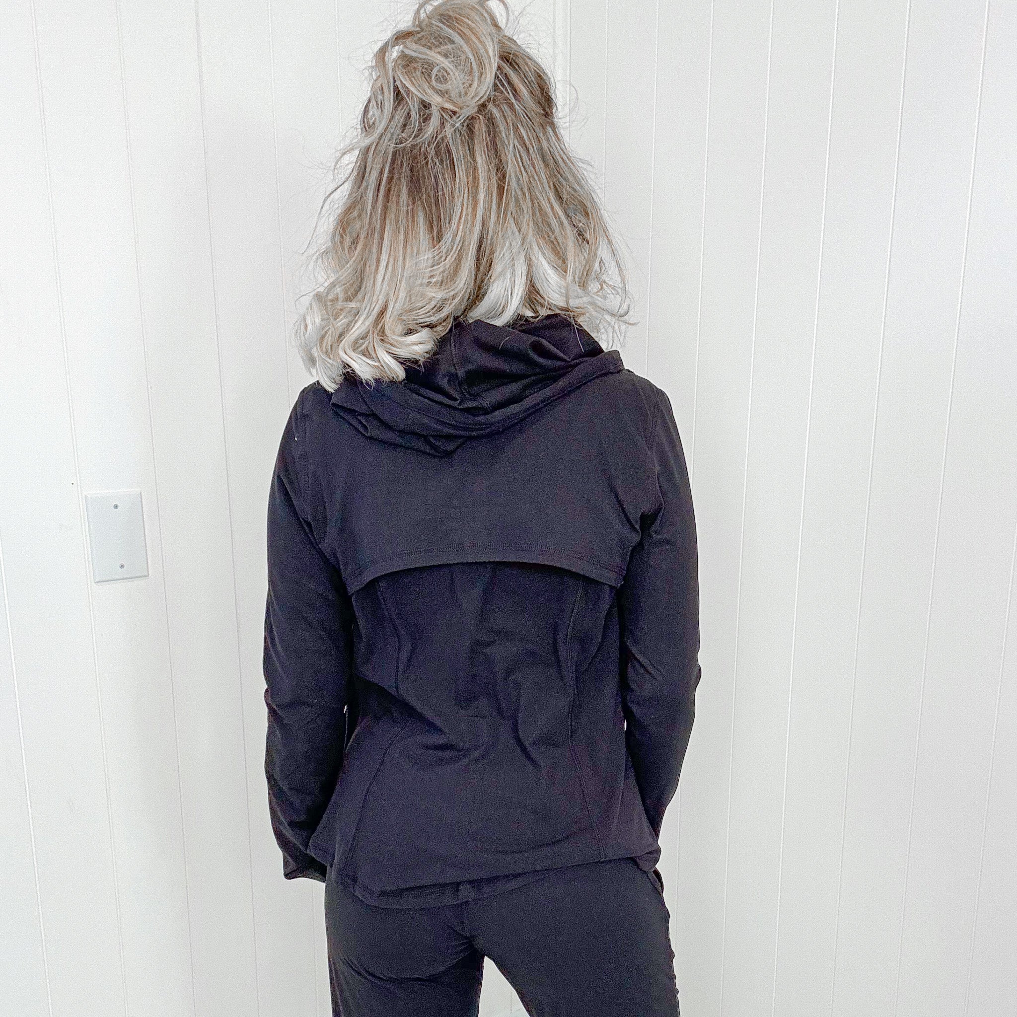 Black Athletic Butter Soft Jacket with Hoodie