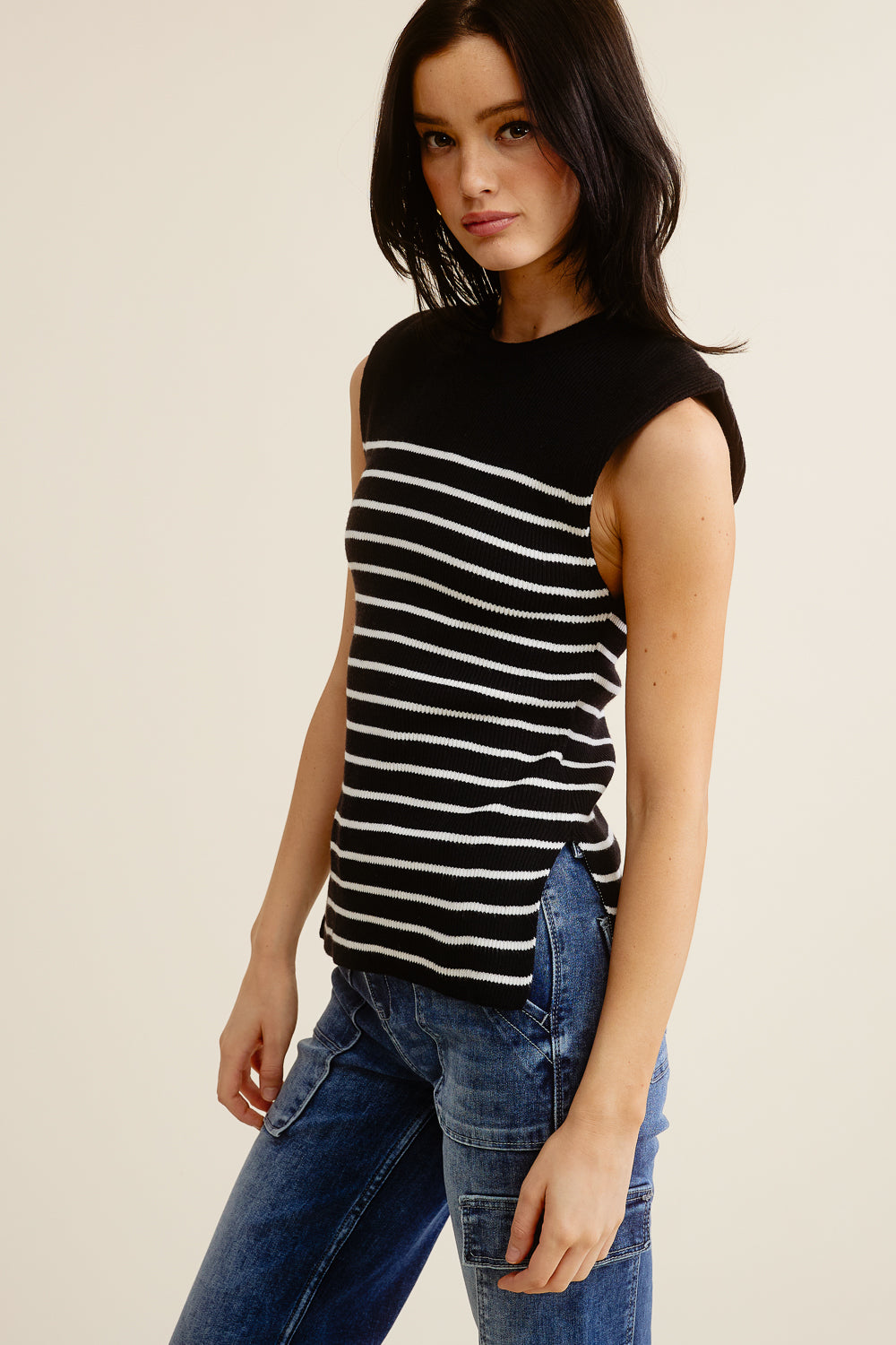 Black Striped Tank Top