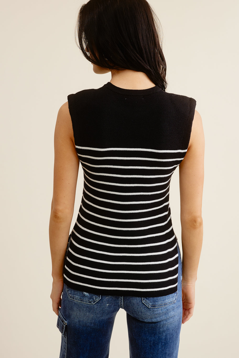 Black Striped Tank Top