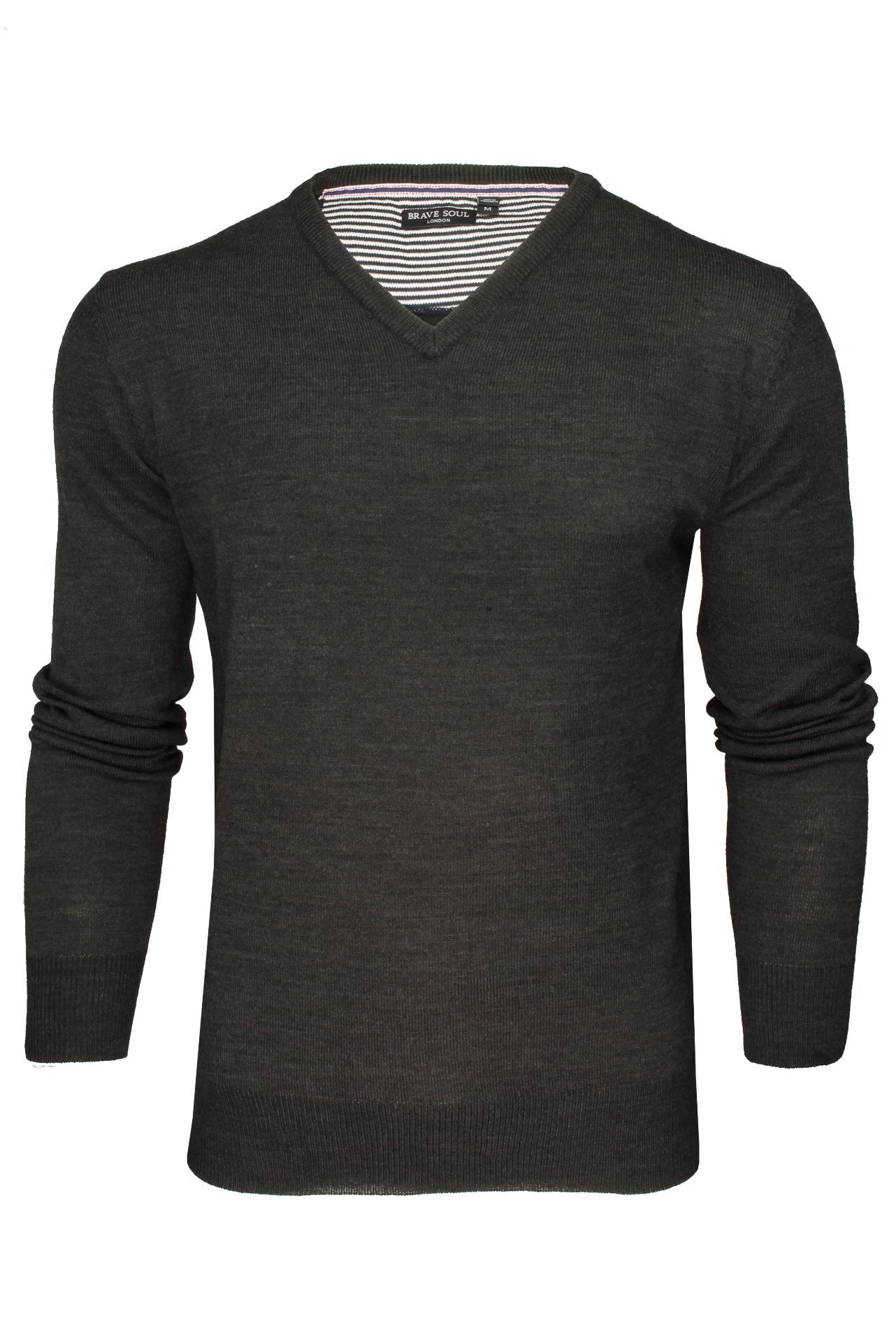 Brave Soul Mens V-Neck Jumper Long Sleeved