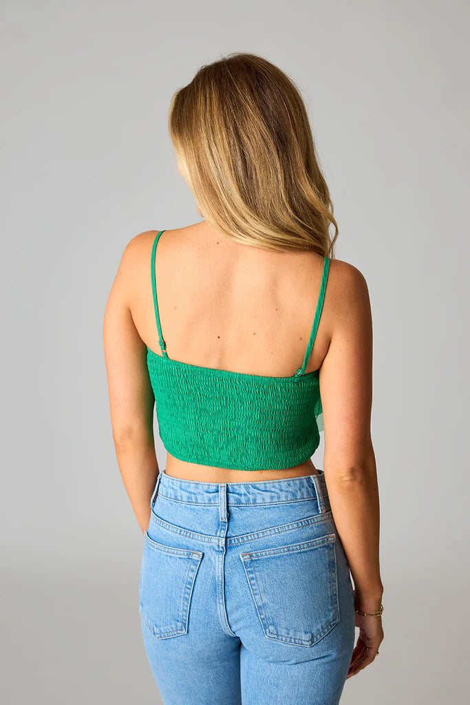 BuddyLove | PETAL FLOWER APPLIQUE TANK TOP - SPRUCE