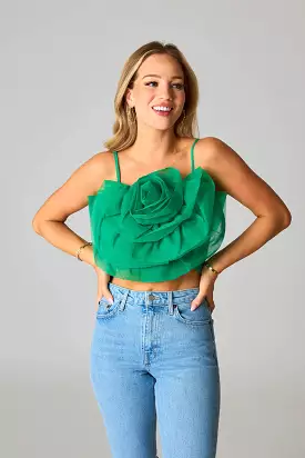 BuddyLove | PETAL FLOWER APPLIQUE TANK TOP - SPRUCE