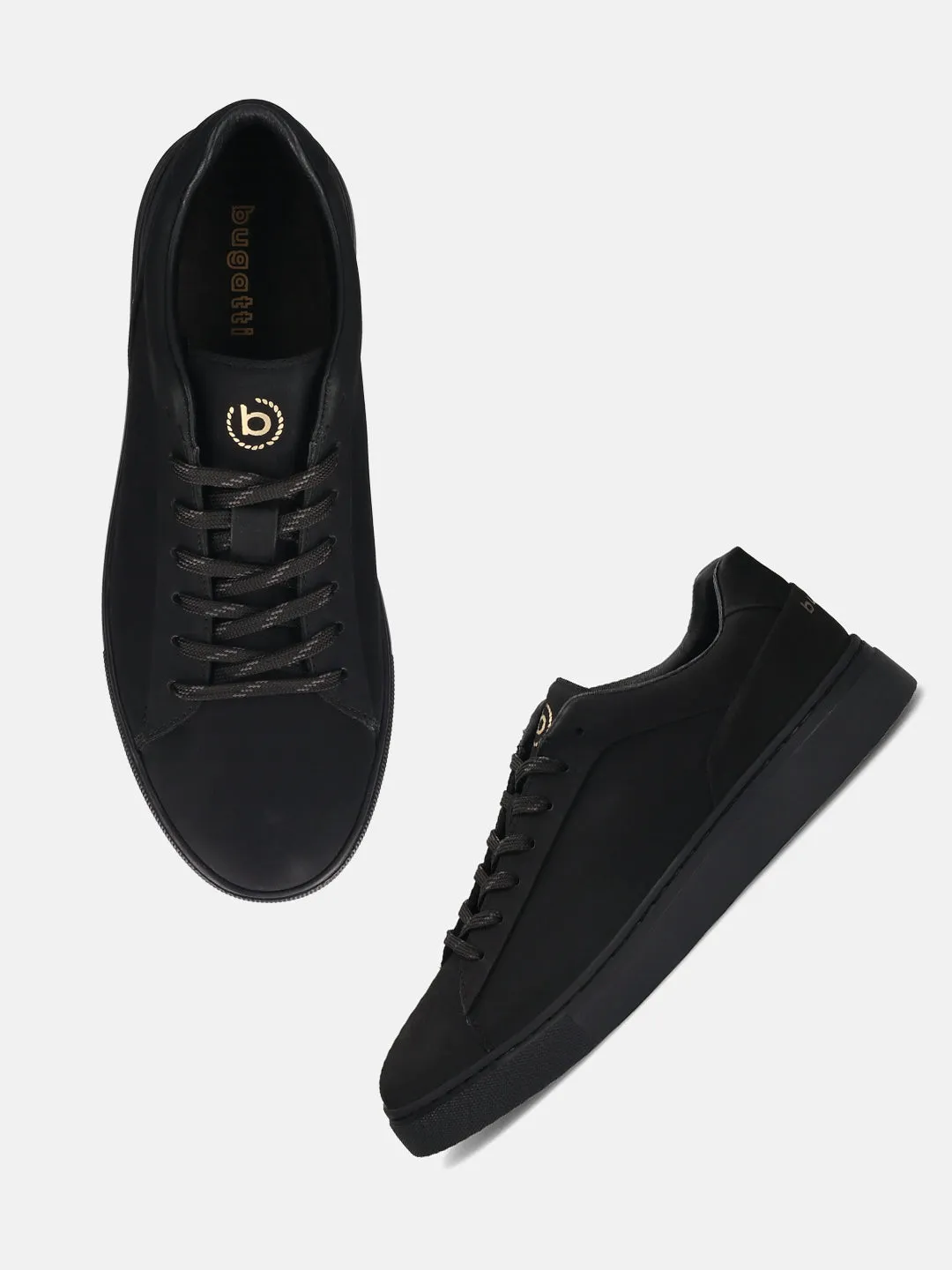 bugatti Black Premium Leather Sneakers