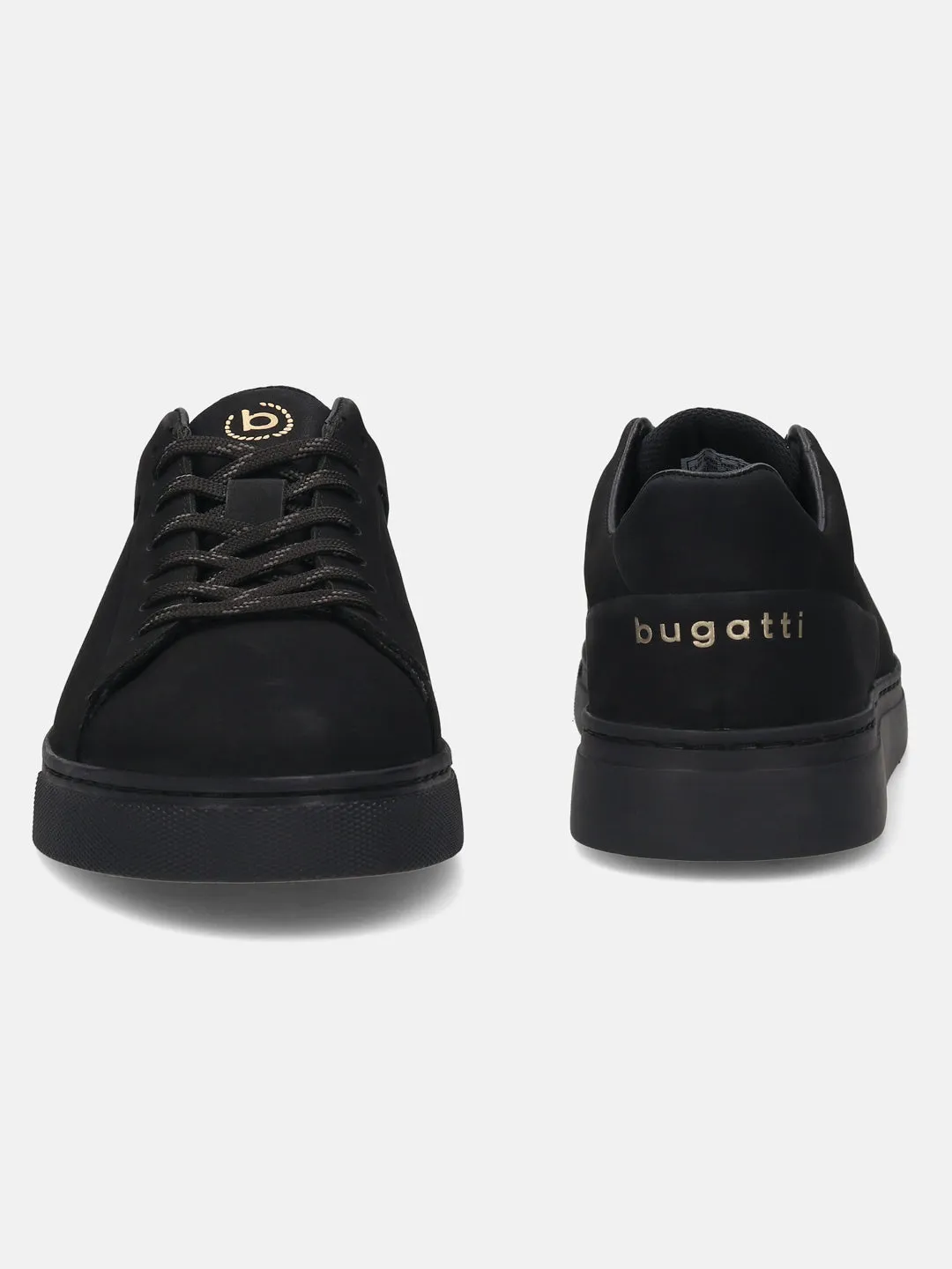 bugatti Black Premium Leather Sneakers