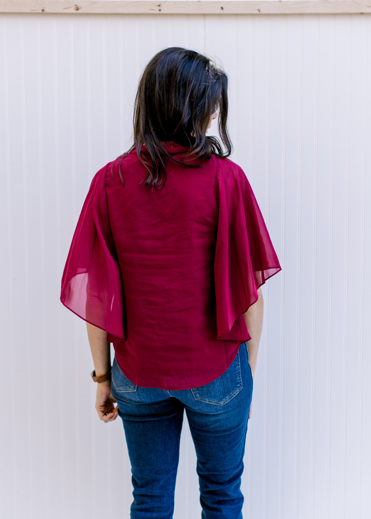 Burgundy Drape Blouse