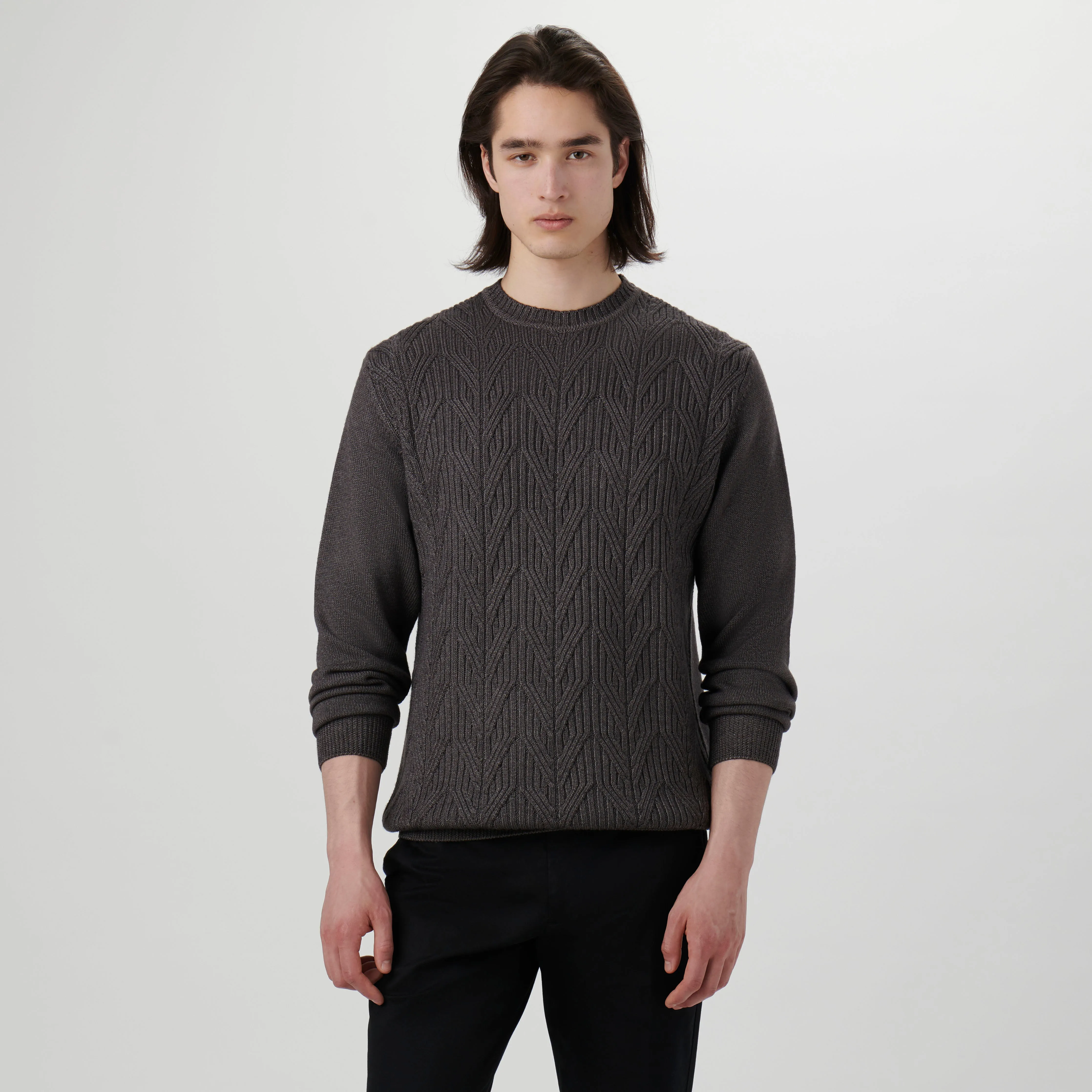 Cable Knit Crew Neck Sweater