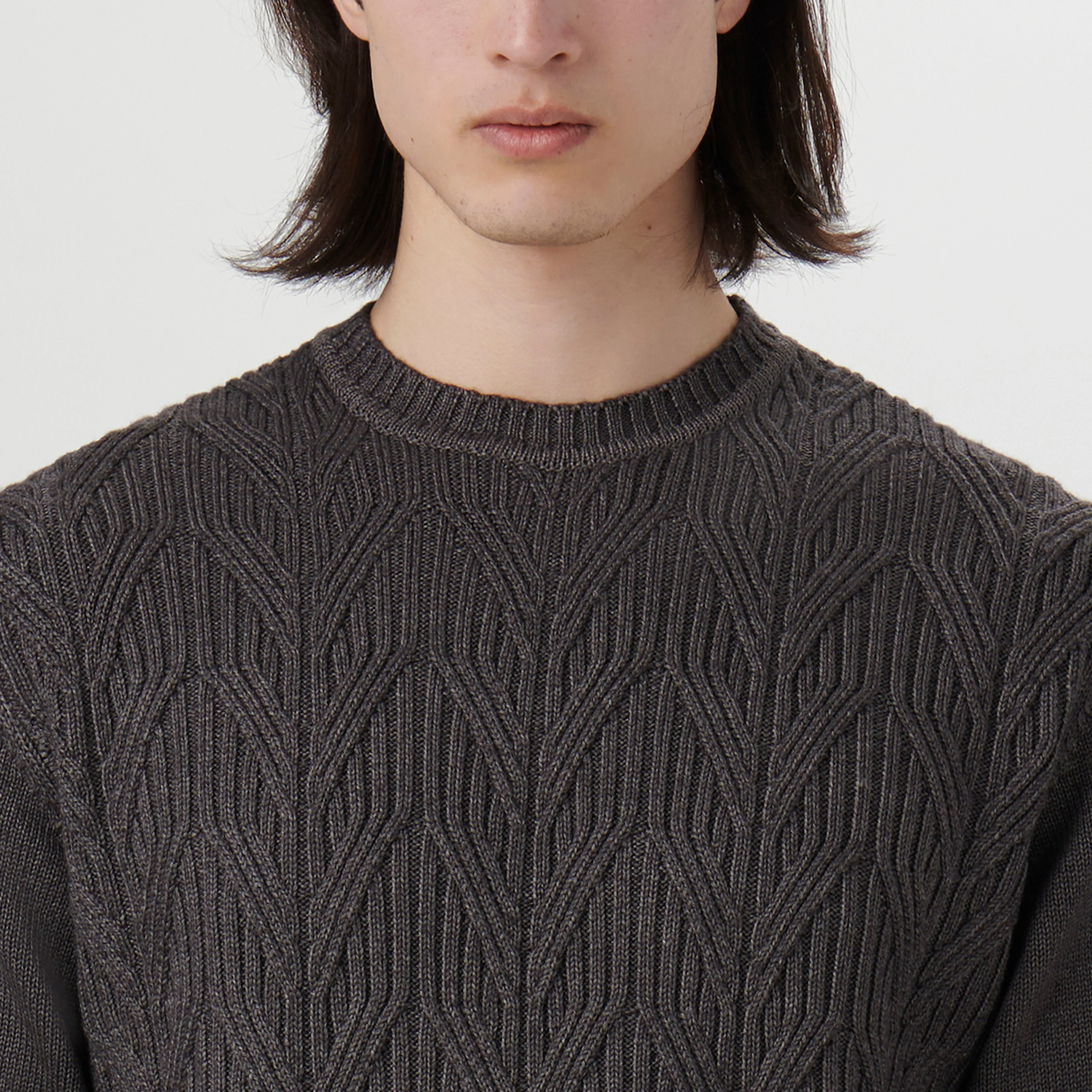 Cable Knit Crew Neck Sweater