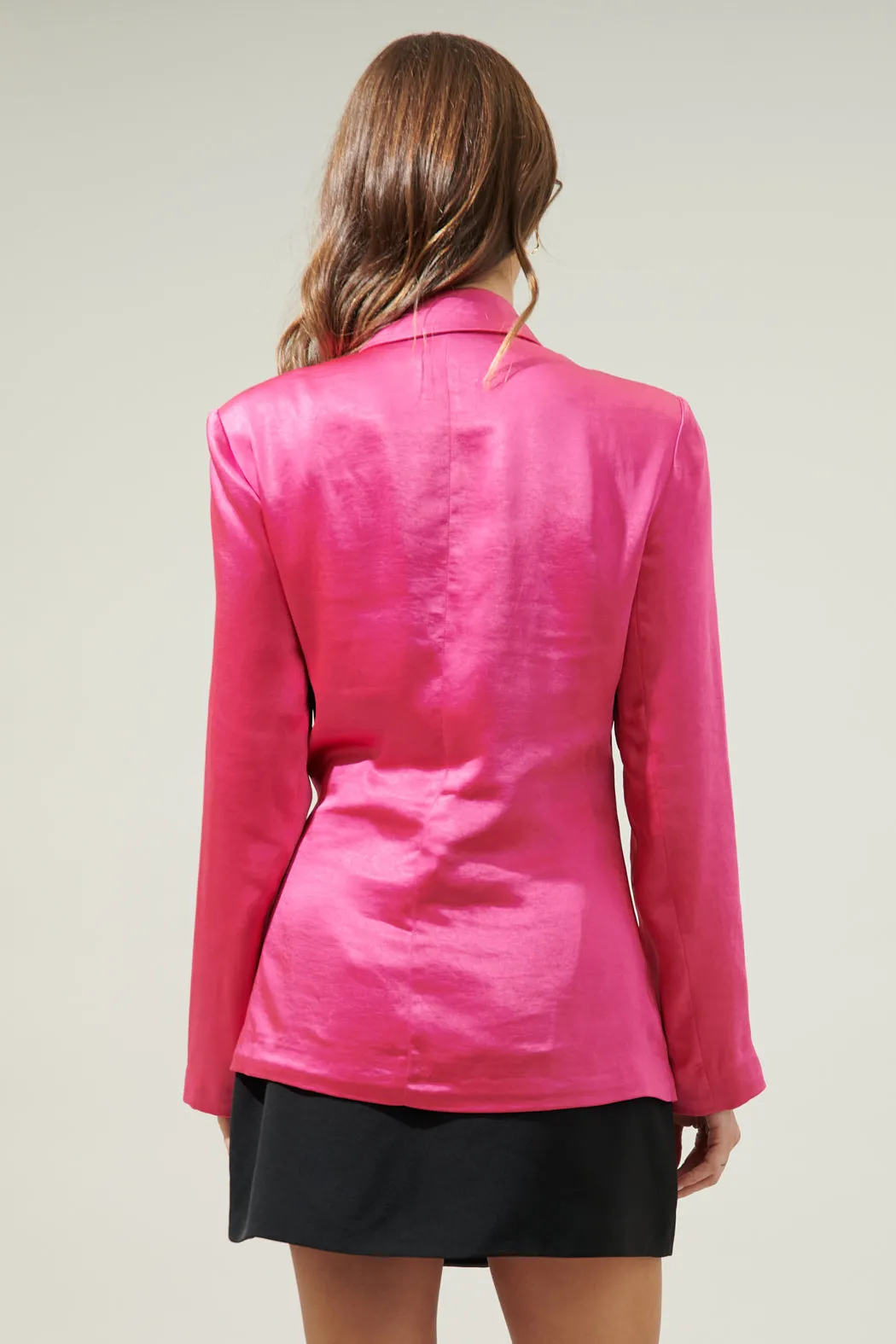 Celine Satin Waist Tie Blazer