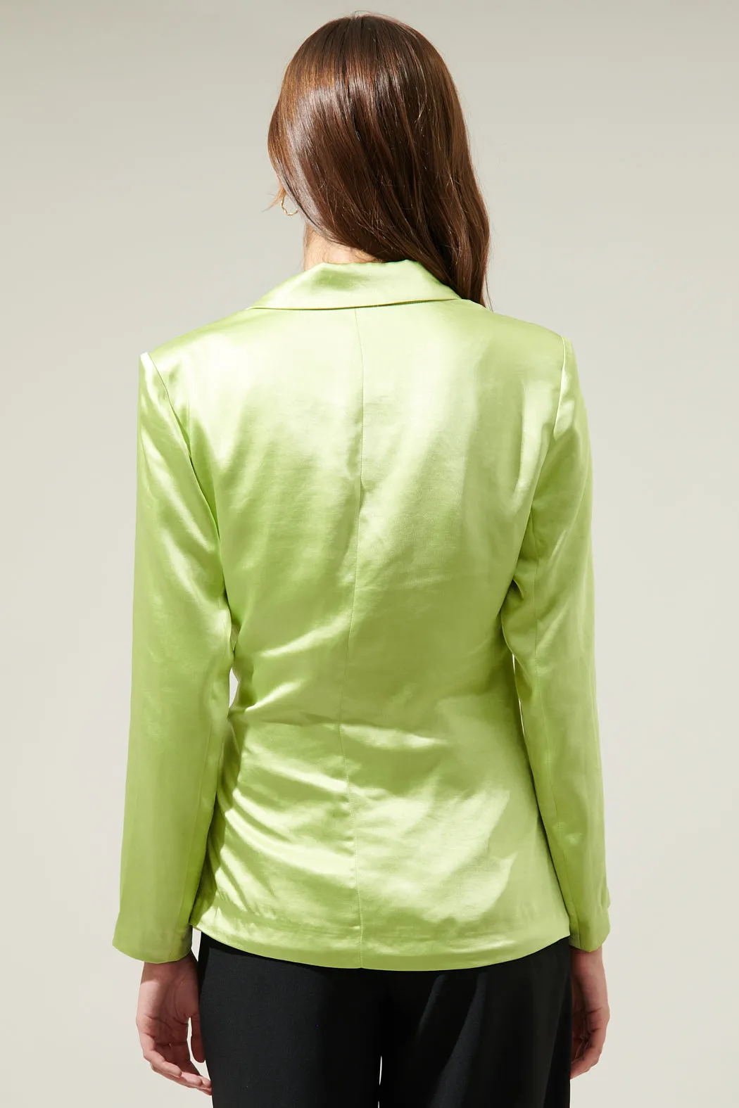 Celine Satin Waist Tie Blazer