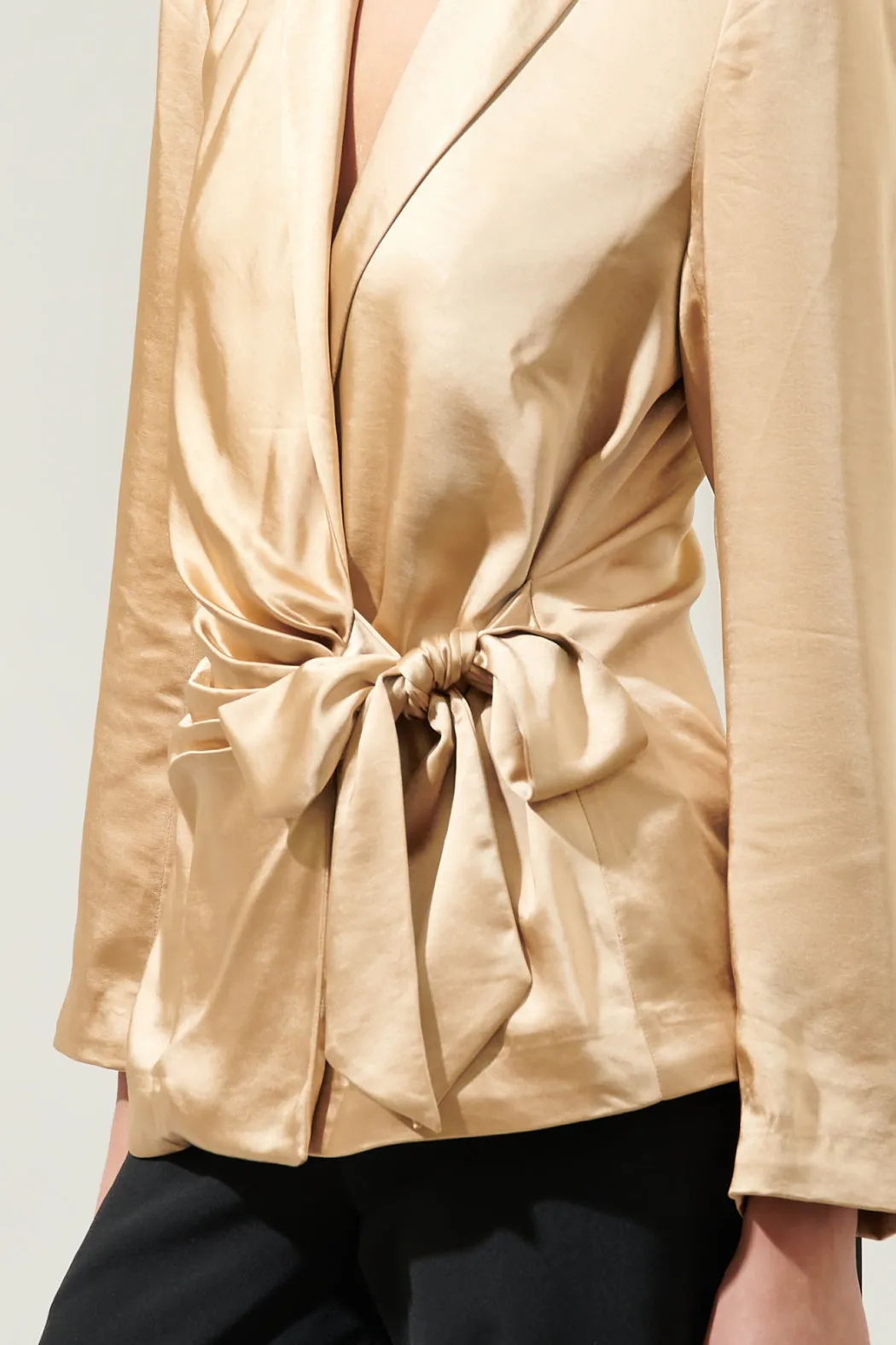 Celine Satin Waist Tie Blazer