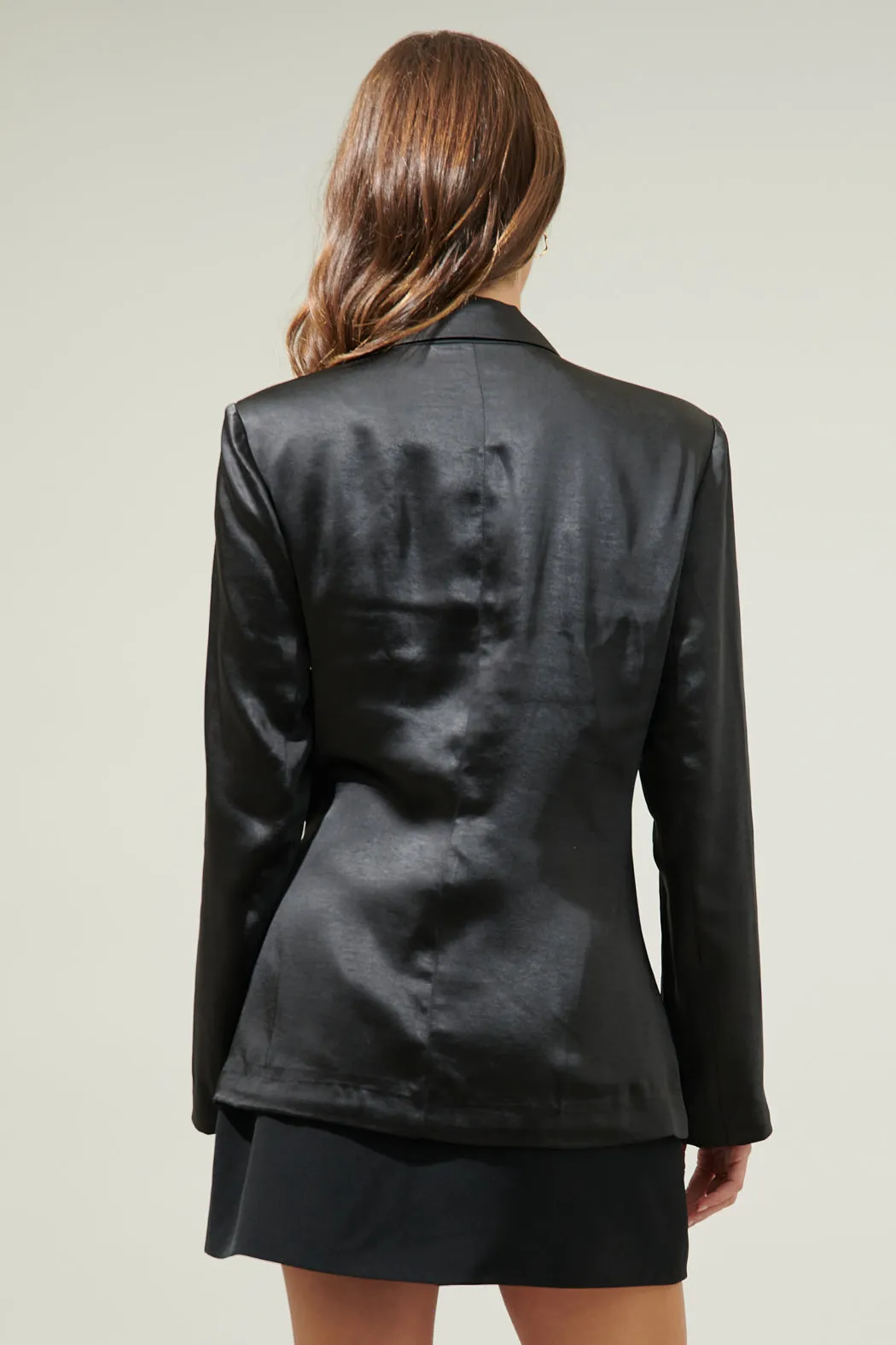 Celine Satin Waist Tie Blazer