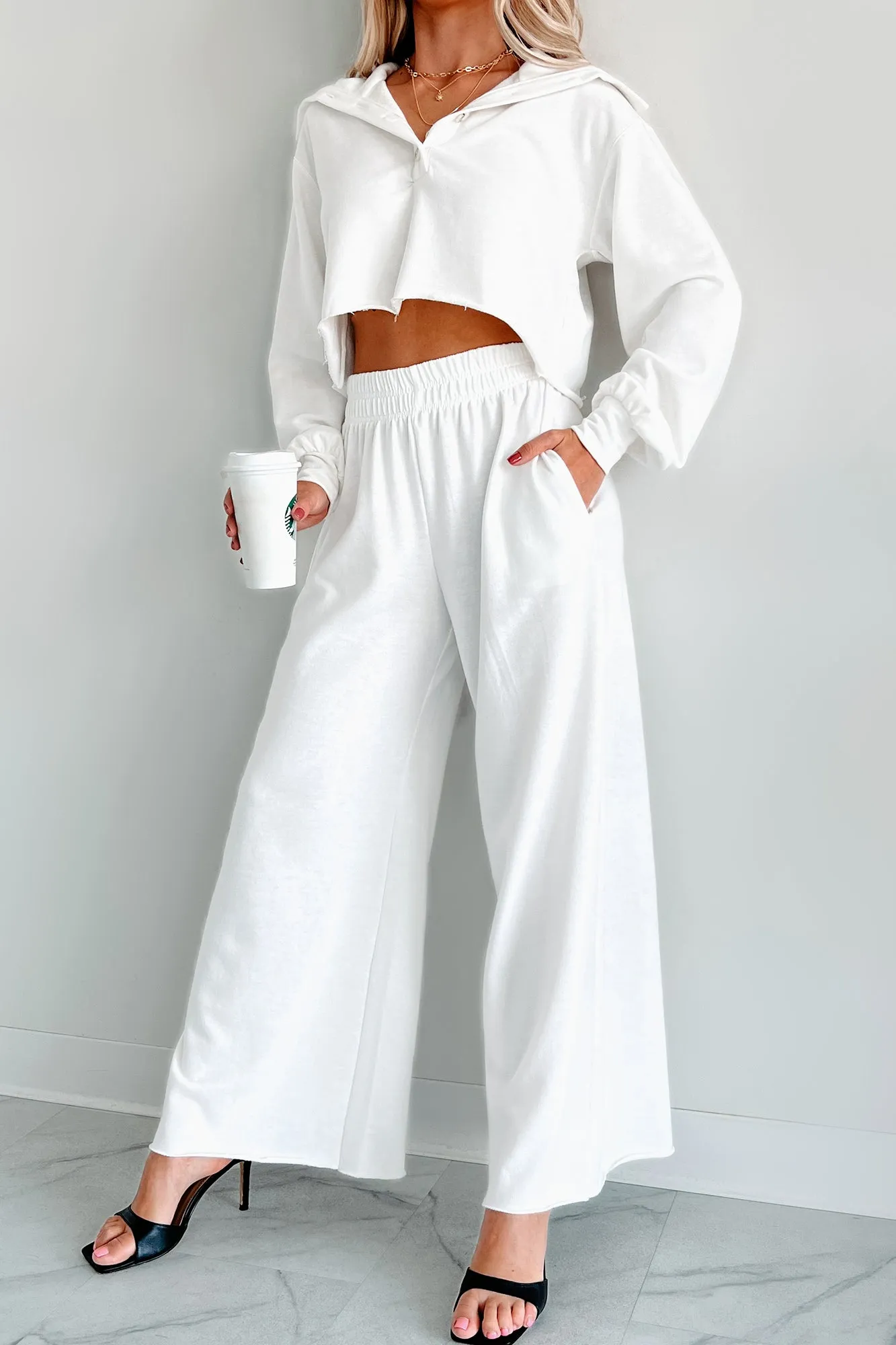 Chasing Relaxation Wide Leg Lounge Pants (Off White)