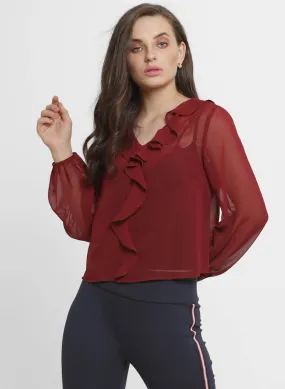 Cher Ruffled Neck Full Sleeve Top