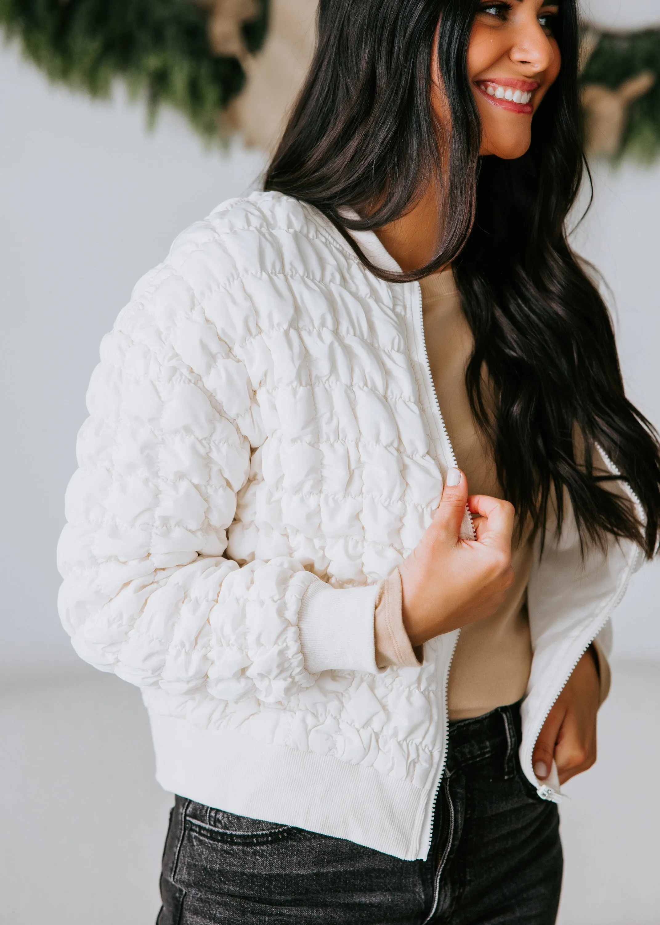 Colleen Grid Textured Jacket