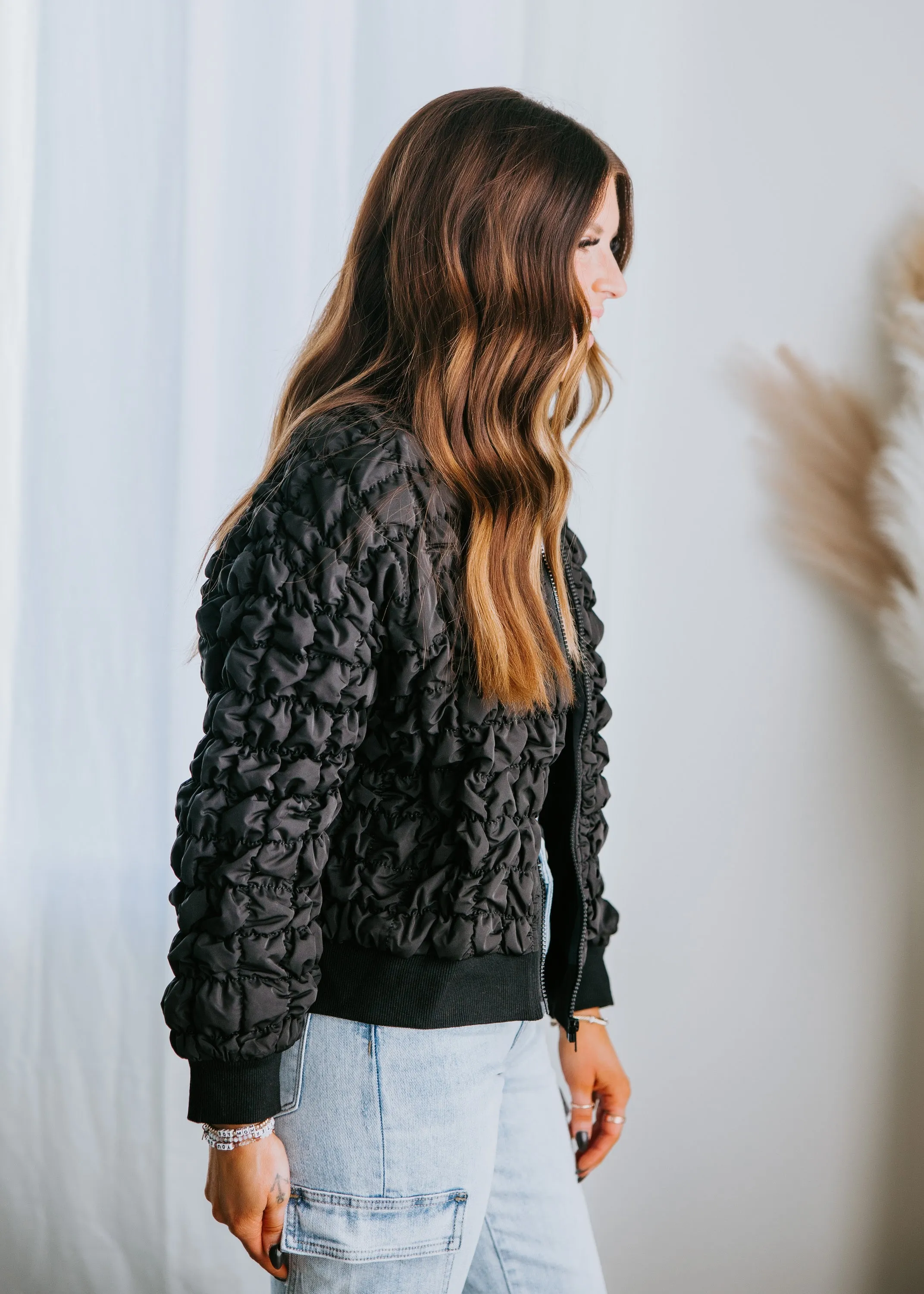 Colleen Grid Textured Jacket