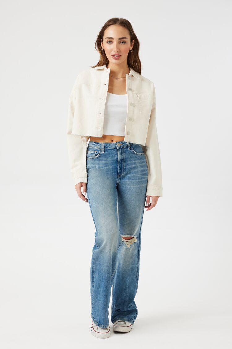 Corduroy Cropped Trucker Jacket