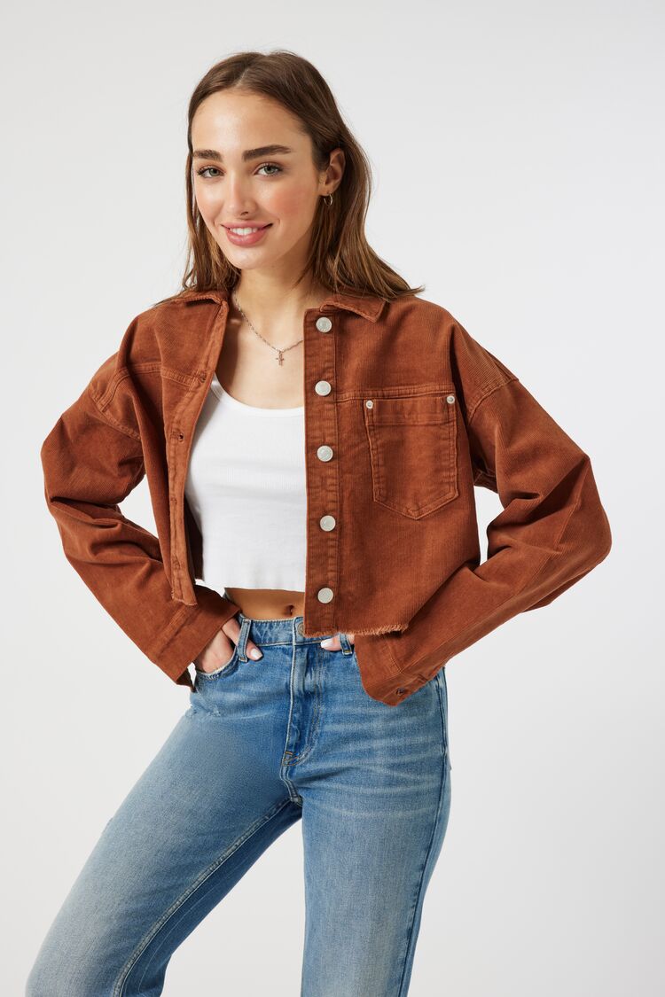 Corduroy Cropped Trucker Jacket