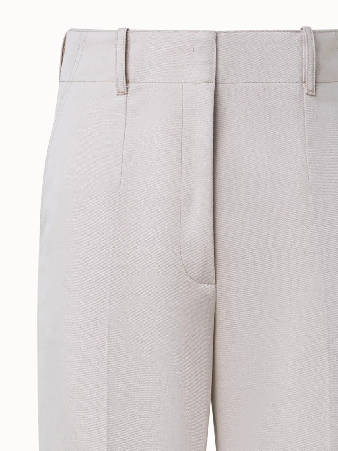 Cotton Gabardine Wide Straight Leg Pants