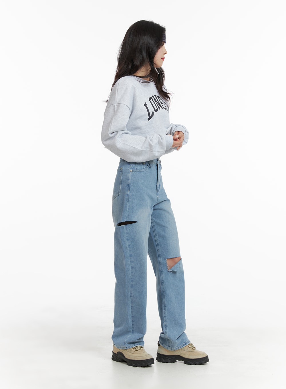 Cozy Lettering Cropped Sweater OM421