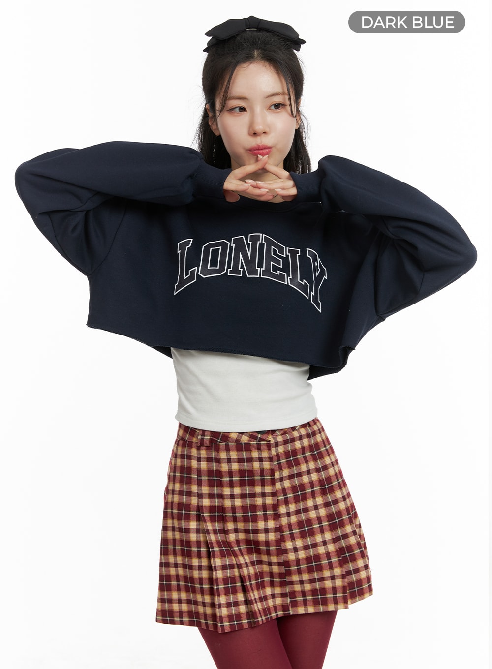 Cozy Lettering Cropped Sweater OM421