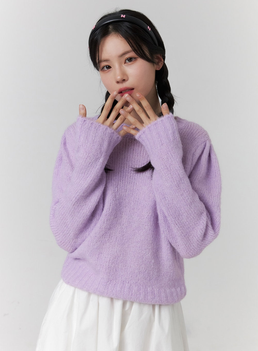 Cozy Wool-Blend Round Neck Sweater OJ419