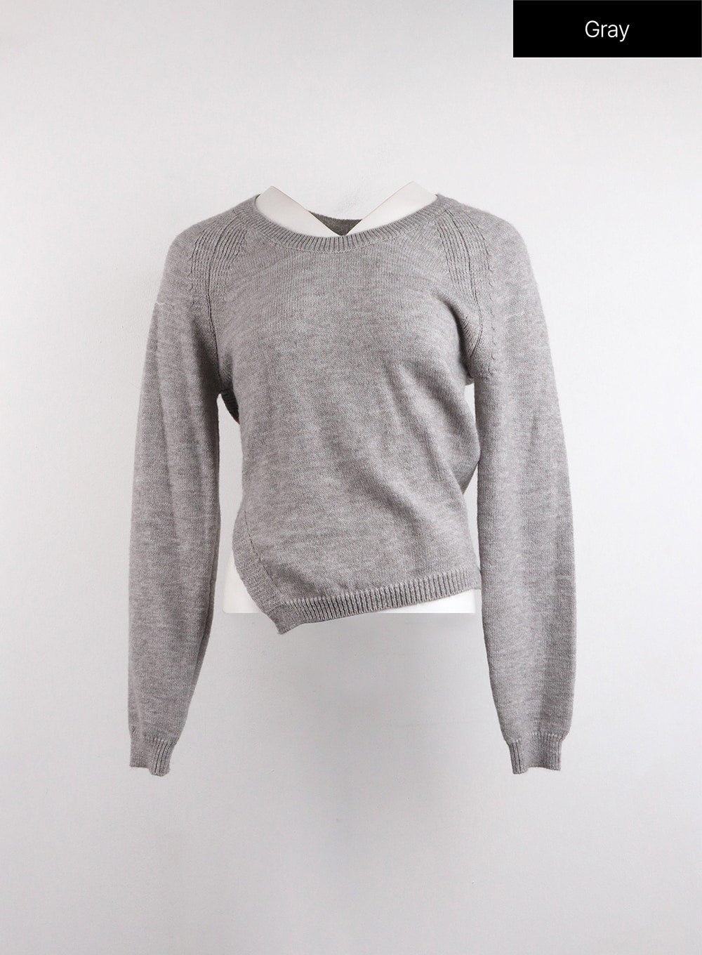 Crew Neck Slit Knit Sweater OJ418