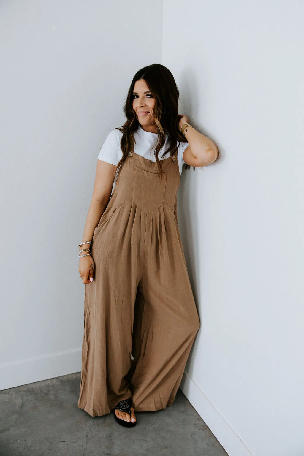 Delta Linen Wide Leg Overalls