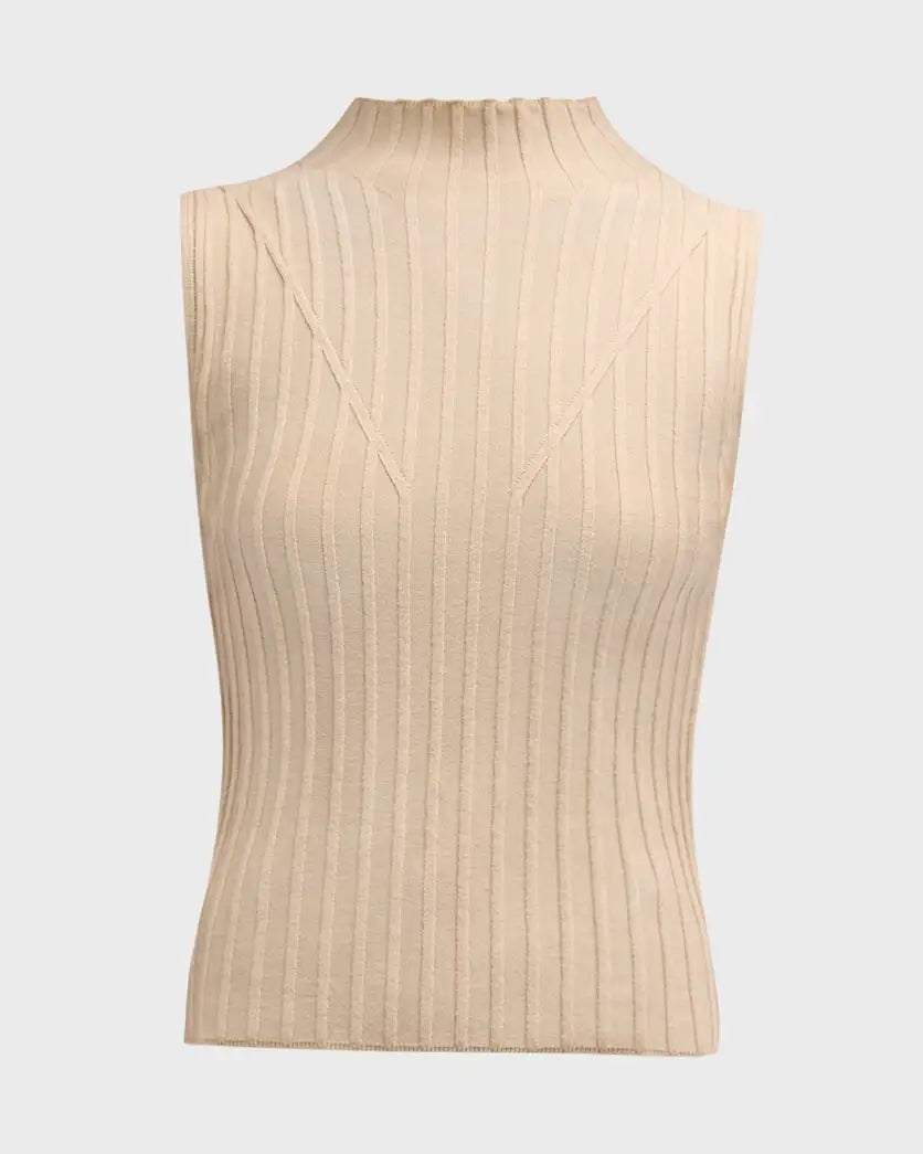 Derek Lam 10 Crosby Esma Rib-Knit Vest Caramel