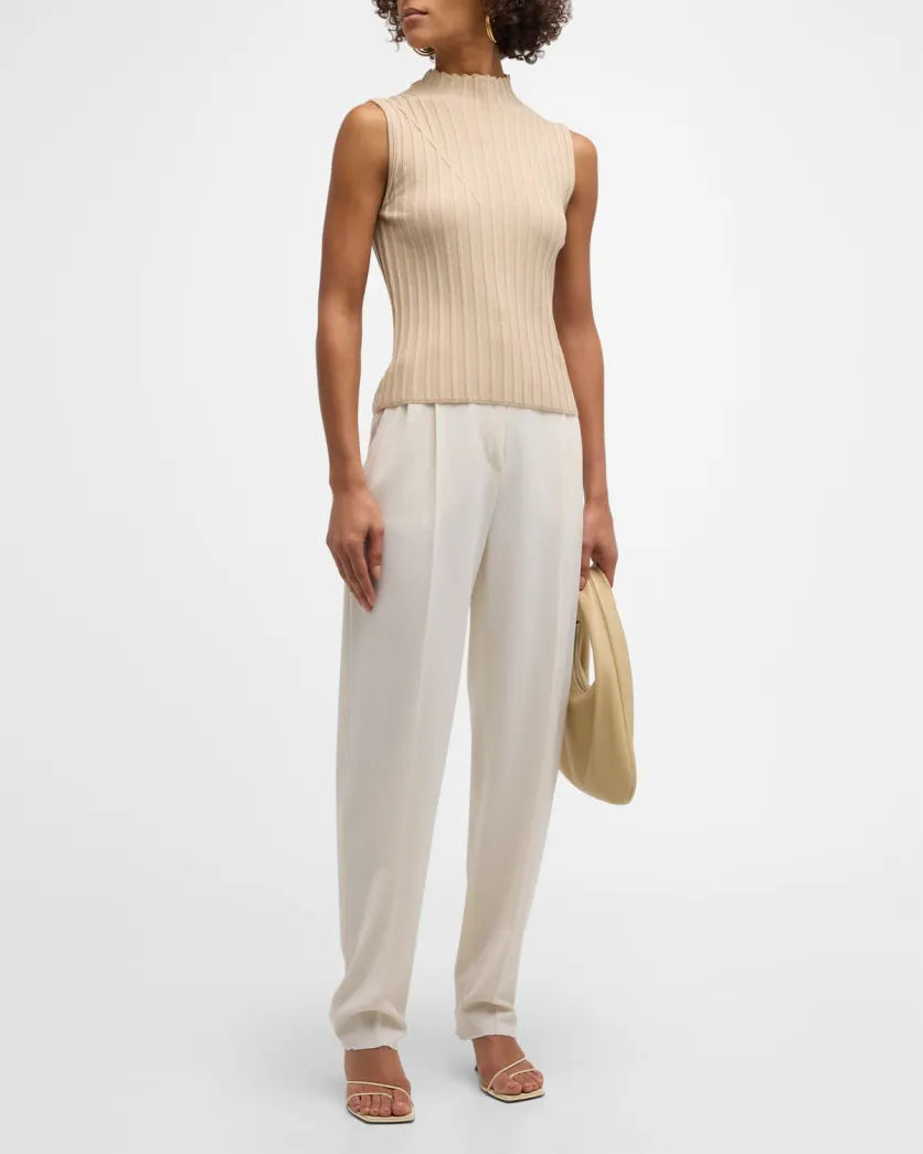 Derek Lam 10 Crosby Esma Rib-Knit Vest Caramel