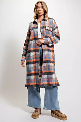 Easel Plaid Button Down Jacket/Coat